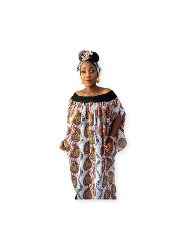 African Ankara boubou off shoulder - Aunty Abeni